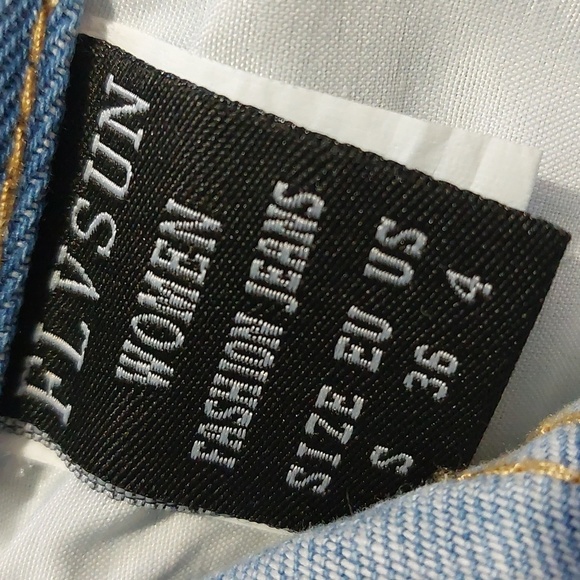 FLVSUN High Waist Jeans Cargo Flap Pocket Baggy - Picture 7 of 8